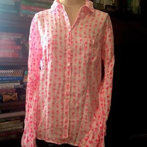Lilly Pulitzer linen button down shirt- size large